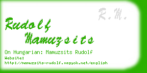 rudolf mamuzsits business card